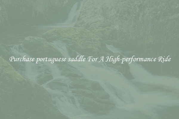 Purchase portuguese saddle For A High-performance Ride