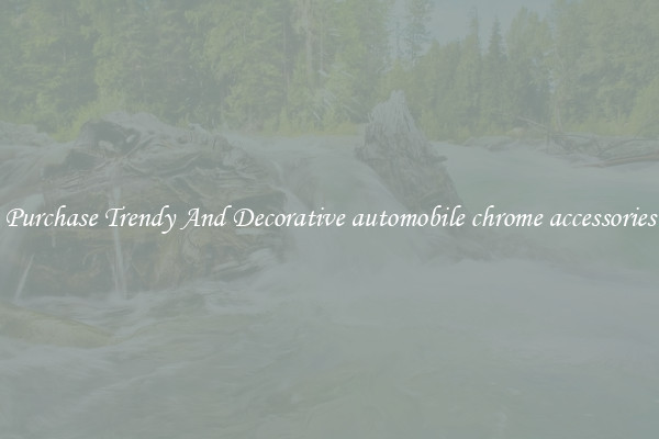 Purchase Trendy And Decorative automobile chrome accessories