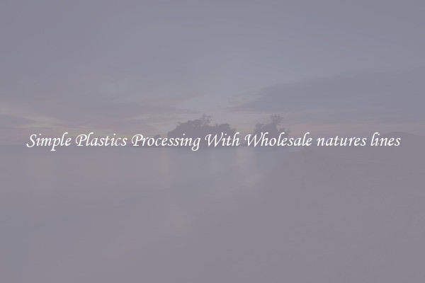 Simple Plastics Processing With Wholesale natures lines